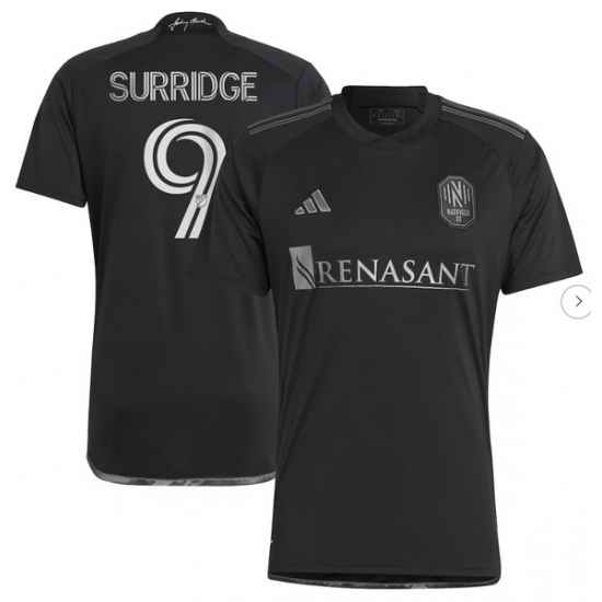 Mens Nashville SC Sam Surridge adidas Black 2023 Man In Black Kit Replica Player Jersey